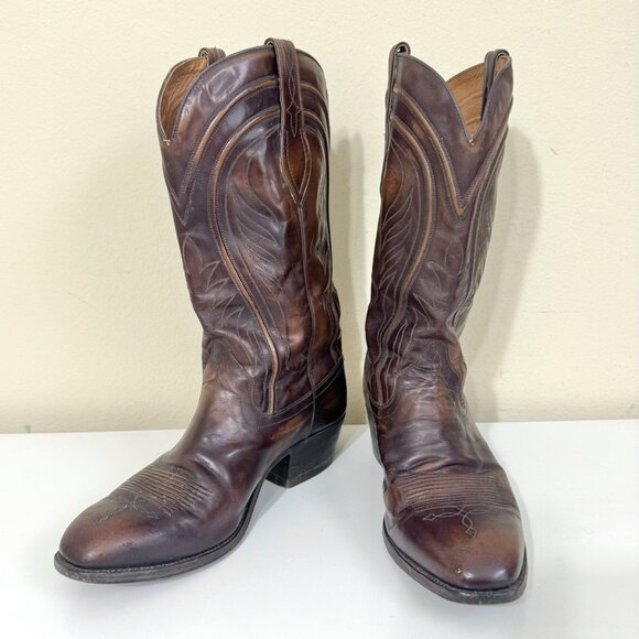 Dan Post Cordovan 6683 11E Boot Dark Cherry Leather Cowboy Western Boot SPAIN 11 - Picture 1 of 14